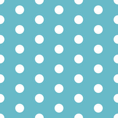 White Polka Dot on Blue Background
