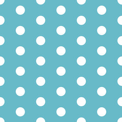 White Polka Dot on Blue Background