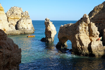Fototapeta premium Ponta da Piedade, a very picturesque coastal stretch in Lagos in the Algarve 
