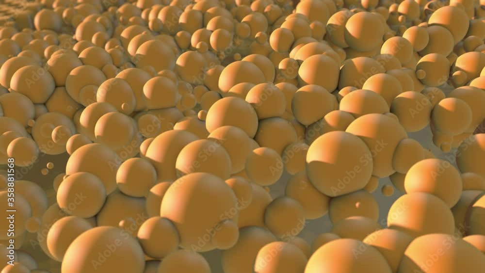 Poster 3d rendering of a geometric background made of cubes in a staggered order. cubes turn into spheres a