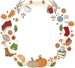 round frame for autumn themes