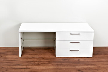 Obraz na płótnie Canvas Stylish dresser on white background. Furniture for wardrobe room