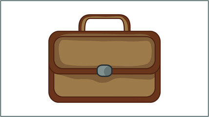 Vector Flat Briefcase icon. Bag Illustration. Drawing.	