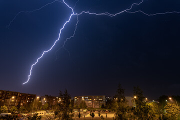 lightning over the city