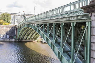 iron bridge over a river