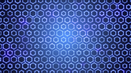 Fototapeta na wymiar Abstract hexagon background. Hexagonal pattern on blue backdrop. Futuristic print or wallpaper. Stock vector illustration