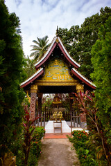 Fototapeta premium It's Vat Xienhgtong, one of the Buddha complexes in Luang Prabang which is the UNESCO World Heritage city