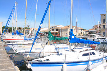 Fototapeta premium Marina of Marseillan, one of the picturesque villages on the Etang de Thau in Languedoc-Roussillon, France 