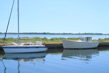 Canal du Midi in Marseillan, a seaside resort in the Herault department in southern France
