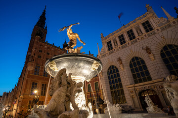 Gdansk at sunset. Symbol of the city
