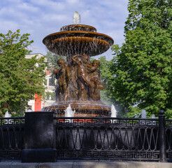 It's Fountain in front of the Big Theater building in Moscow, Russia