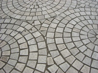 geometric circular ground tiles