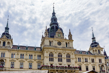 Fototapeta na wymiar It's Rathaus (Town hall) in Graz, Austria. Graz is the capital of federal state of Styria and the second largest city in Austria