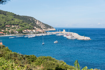 Fototapeta na wymiar Elba Island sea and port landscape
