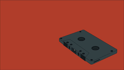 a cassette tape isolated with copy space section