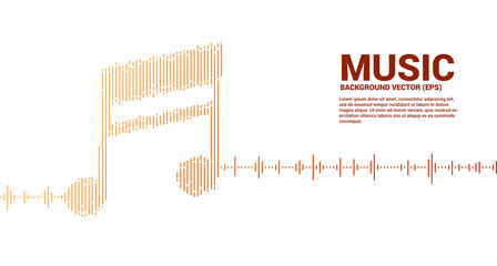 Music and sound technology concept .equalizer wave as music note