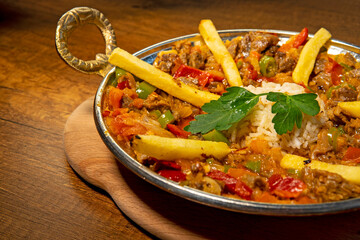 Meat Saute Turkish Et sote with Hair Pie Meat