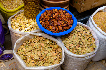 Local food in Ghardaia (Tagherdayt), Algeria, located along Wadi Mzab, UNESCO world heriatage site