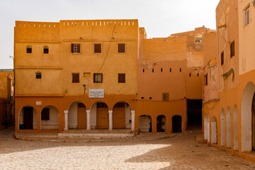 Fototapeta premium Architecture of Ghardaia (Tagherdayt), Algeria, located along Wadi Mzab, UNESCO world heriatage site
