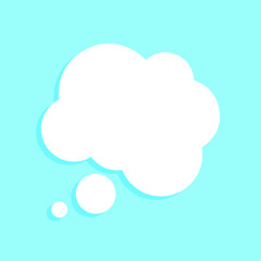 Speech or think bubble, empty communication cloud. Vector design element.