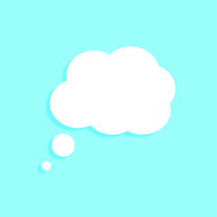 Speech or think bubble, empty communication cloud. Vector design element.