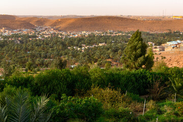 Nature of Ghardaia (Tagherdayt), Algeria, located along Wadi Mzab, UNESCO world heriatage site