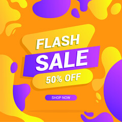 Modern Flash Sale Banner for Business, Poster and flyer template. Vector Background.