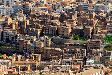 Fototapeta na wymiar Aerial panorama of Oran, a coastal city of Algeria