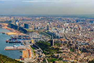 Panorama of Oran, a coastal city of Algeria