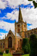 Obraz premium The Collegiate Church of the Holy and Undivided Trinity, Stratford-upon-Avon, Warwickshire, England. It is known r as Shakespeare's Church