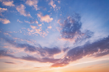 Obraz na płótnie Canvas Amazing cloudscape on the sky at sunset time.