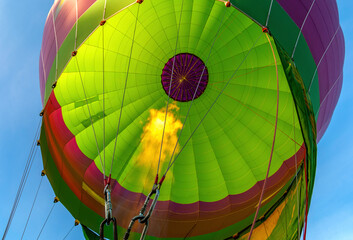 A balloon just about to take flight