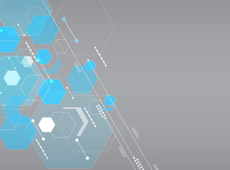 geometric hexagon technology vector design