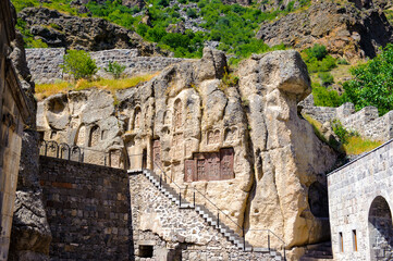 It's Stone figure near the Monastery of Geghard, unique architectural construction in the Kotayk...