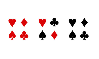 Symbols of a suit deck of playing cards on white background vector illustration