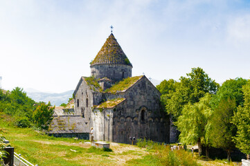 Fototapeta na wymiar It's Amenaprkich (Holy Redeemer) church of the Sanahin Monastery, an Armenian monastery founded in the 10th century, Sanahin, Armenia. UNESCO World Heritage