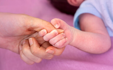 Closeup beautiful newborn Baby's Hand