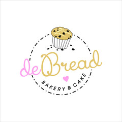 simple label bakery logo badge template. organic bread shop vector design inspiration
