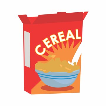 Vector cereal box with a dominant red color.