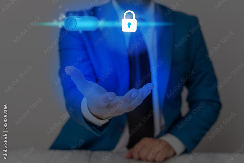 Poster graphics padlock for web data information security application system