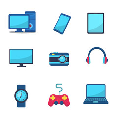 Devices vector collection in flat design isolated on white background 