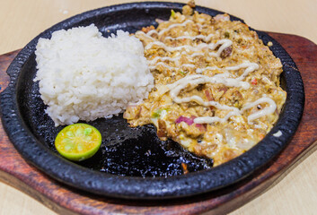 Sizzling sisig, typical meal of Philippines