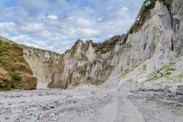 Fototapeta na wymiar Lahar mudflow remnants at Pinatubo volcano, Philippines