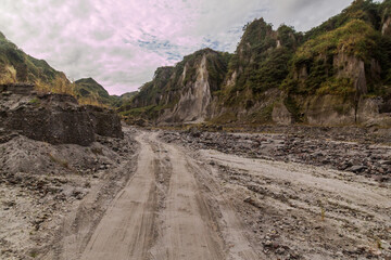 Lahar mudflow remnants at Pinatubo volcano, Philippines