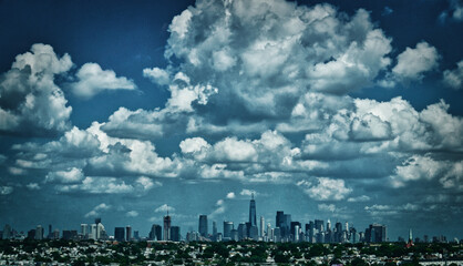 clouds over city