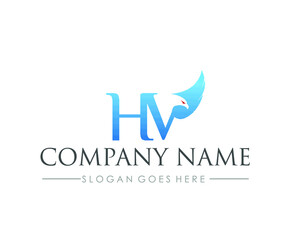 H V Eagle business logo design