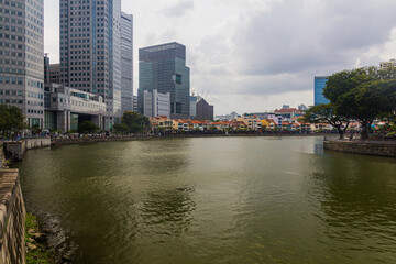 Fototapeta na wymiar View of Singapore river in Singapore
