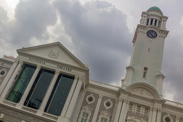 Tower of the Victoria Theatre and Concert Hall in Singapore
