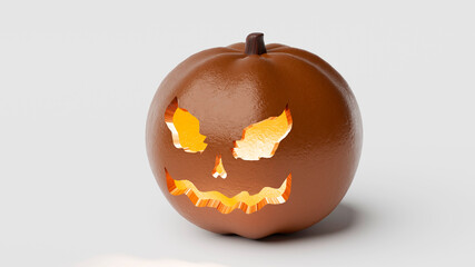 3D Halloween carving pumpkin abstract wallpaper background