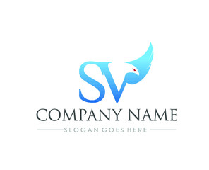 S V Eagle business logo vector